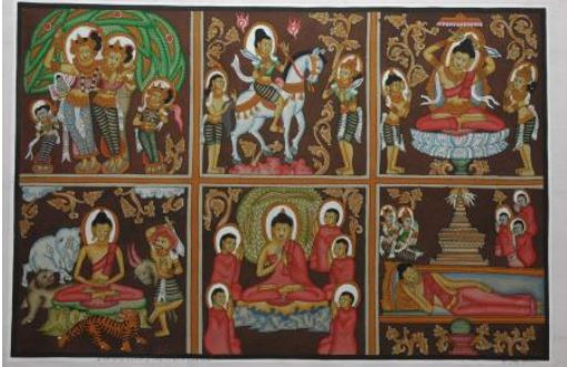 Buddhas Leben in 6 Bildern