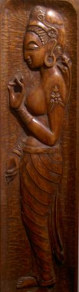 Holzrelief Hindu Göttin