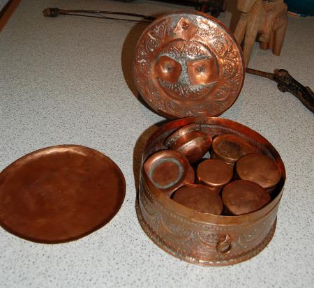 Badeschatulle Kupfer offen